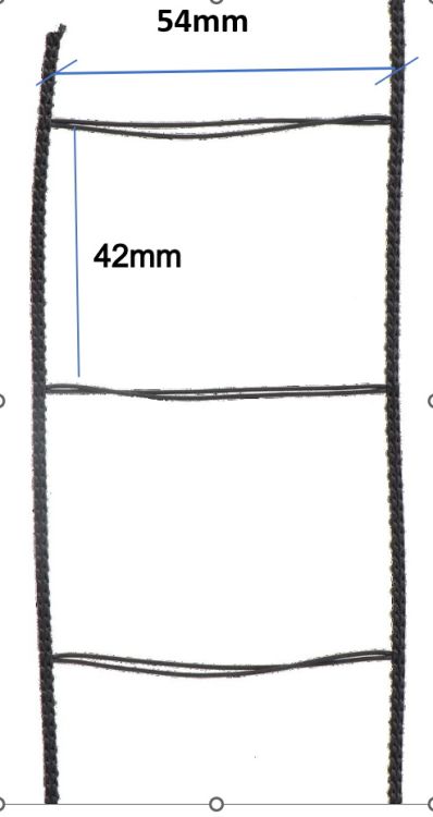 Leiterkordelband schwarz für Flachlamelle 50mm, Teilung 42mm #142001201